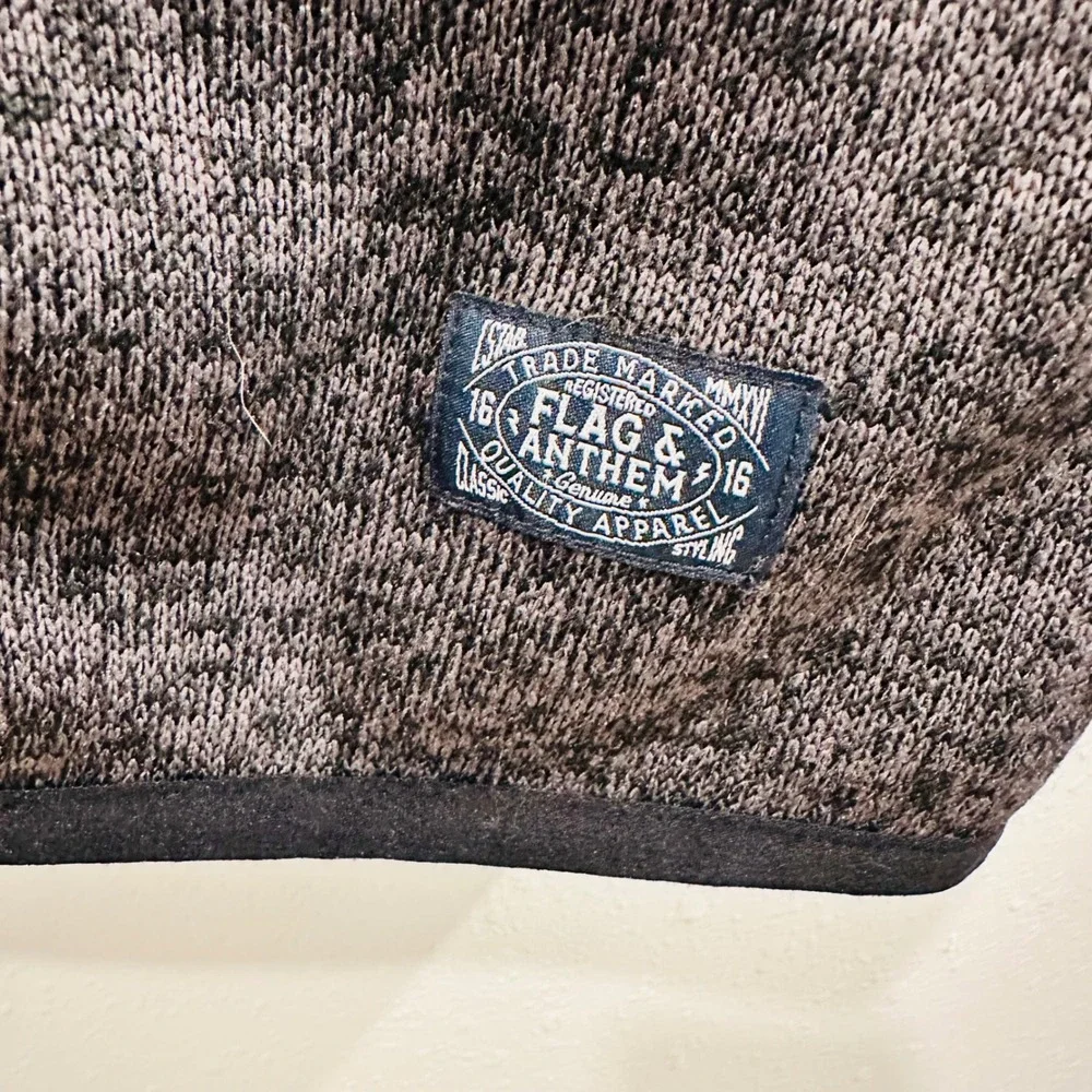 FLAG & ANTHEM Men's Vest Heathered Grey‎ Fleece Zip Up Pockets - Size M, casual